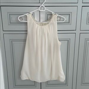 Ann Taylor Cream Sleeveless Top